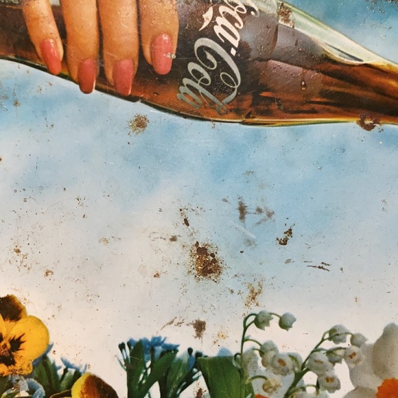 1960S COCA-COLA METAL TRAY BE REALLY REFRESHED BOTTLE SIGN TIN LITHO VTG - Picture 6 of 11